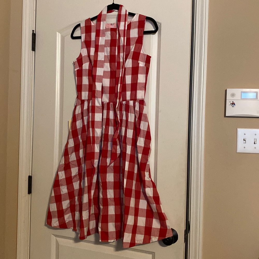 Lindy Bop “Audrey” red and white check pinup sundress
